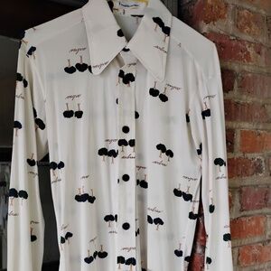 Men's Button Down Shirt 1970s "Arbres" (long sleeve)